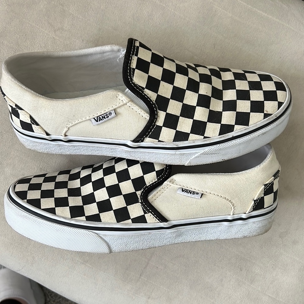 Vans slip on checkered vans 7.5 women’s